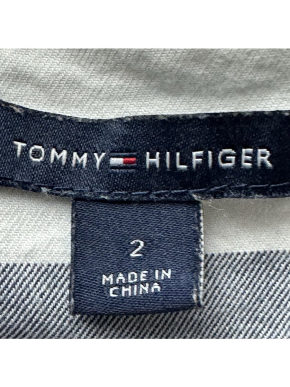 Tommy Hilfiger Dress Womens 2 Blue White Buffalo Check Wrap Tie Cotton - Picture 7 of 9